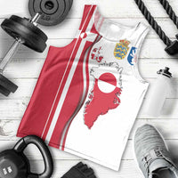 Greenland and Denmark Together Men Tank Top National Country Map and Flag Style