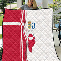 Greenland and Denmark Together Quilt National Country Map and Flag Style