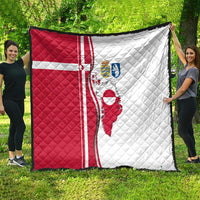 Greenland and Denmark Together Quilt National Country Map and Flag Style