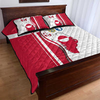Greenland and Denmark Together Quilt Bed Set National Country Map and Flag Style