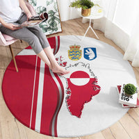 Greenland and Denmark Together Round Carpet National Country Map and Flag Style