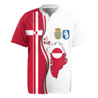 Greenland and Denmark Together Rugby Jersey National Country Map and Flag Style