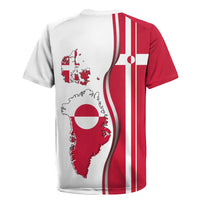 Greenland and Denmark Together Rugby Jersey National Country Map and Flag Style