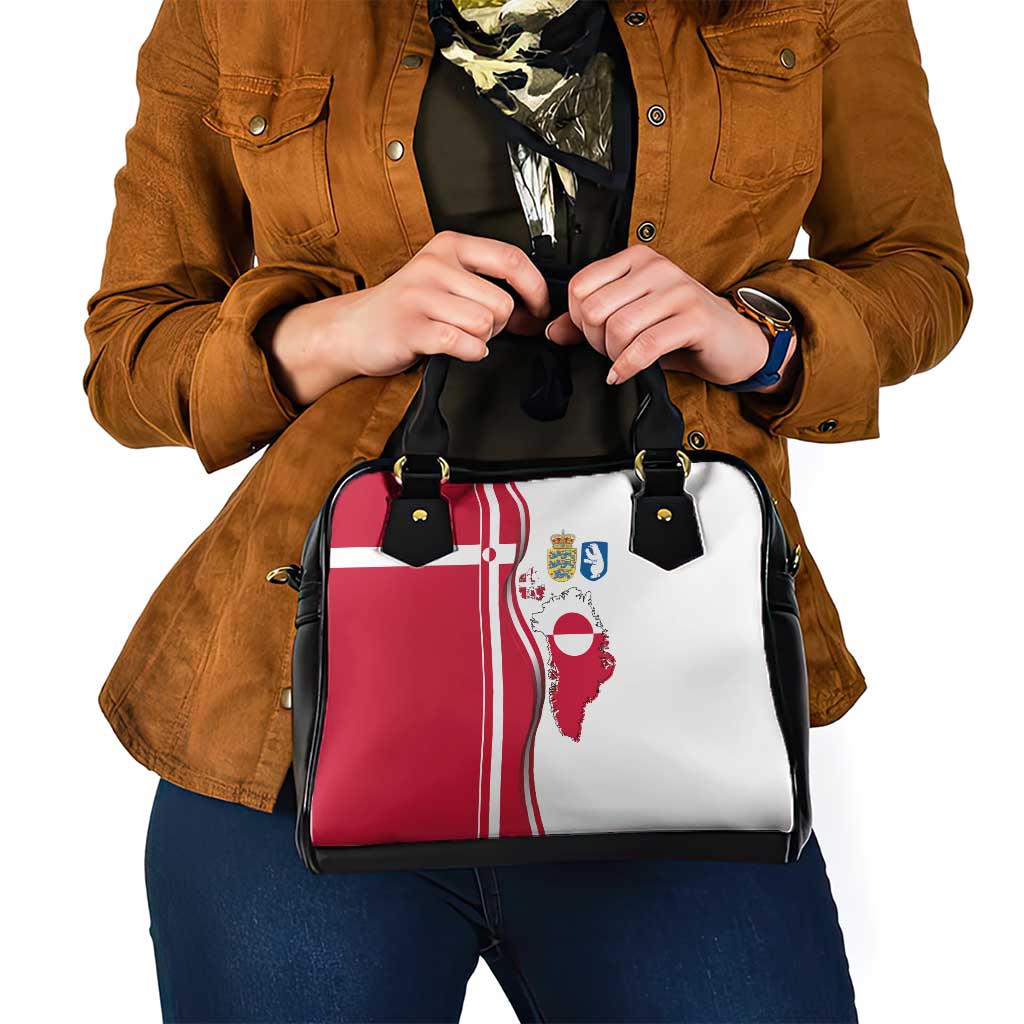 Greenland and Denmark Together Shoulder Handbag National Country Map and Flag Style