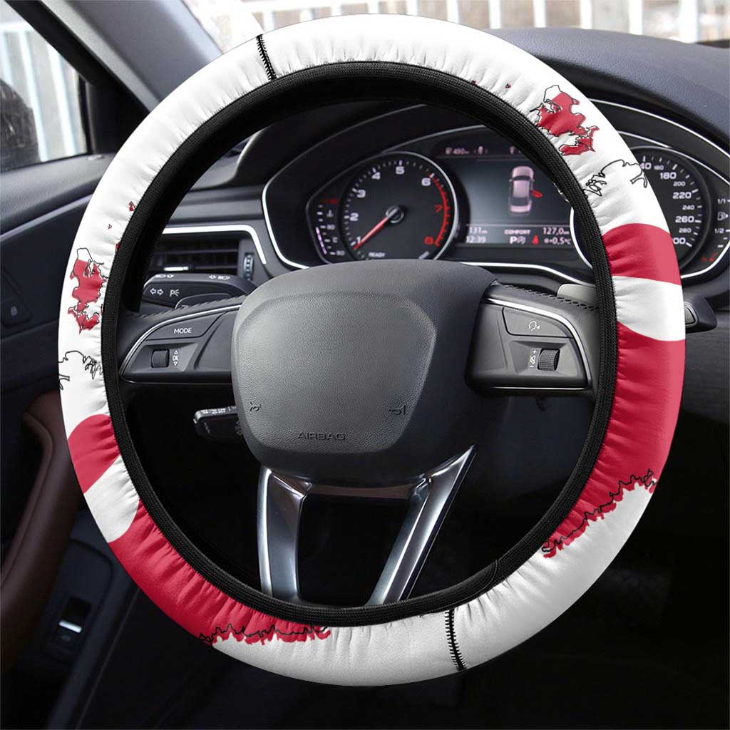 Greenland and Denmark Together Steering Wheel Cover National Country Map and Flag Style