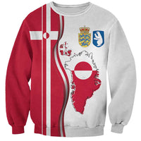 Greenland and Denmark Together Sweatshirt National Country Map and Flag Style