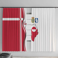 Greenland and Denmark Together Window Curtain National Country Map and Flag Style