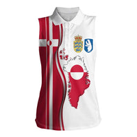 Greenland and Denmark Together Women Sleeveless Polo Shirt National Country Map and Flag Style