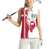 Greenland and Denmark Together Women Sleeveless Polo Shirt National Country Map and Flag Style