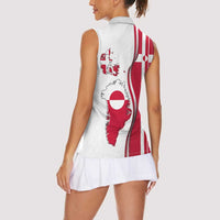 Greenland and Denmark Together Women Sleeveless Polo Shirt National Country Map and Flag Style