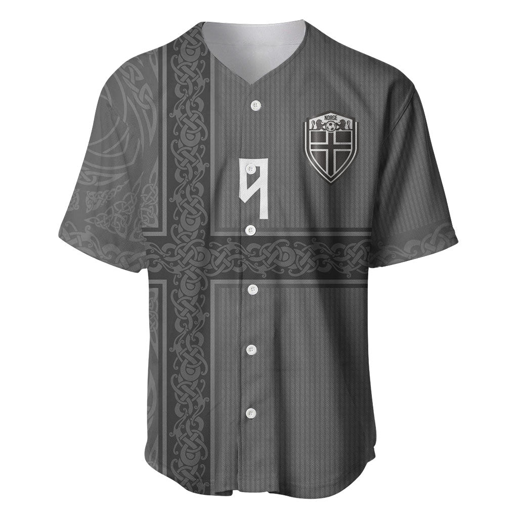 Norwegian Football Custom Baseball Jersey Nordic Celtic Knot Cross Monochrome Scandinavian Design