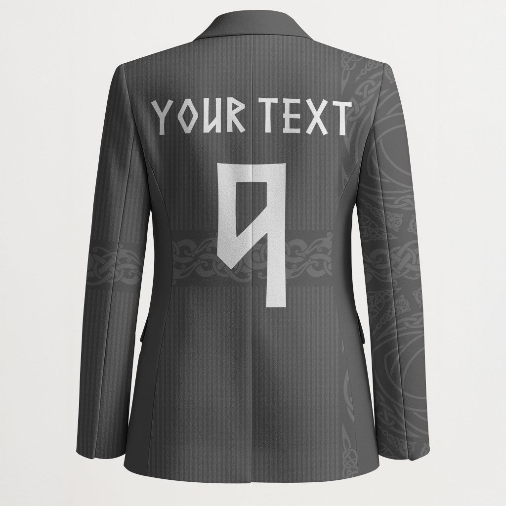 Norwegian Football Custom Blazer Nordic Celtic Knot Cross Monochrome Scandinavian Design