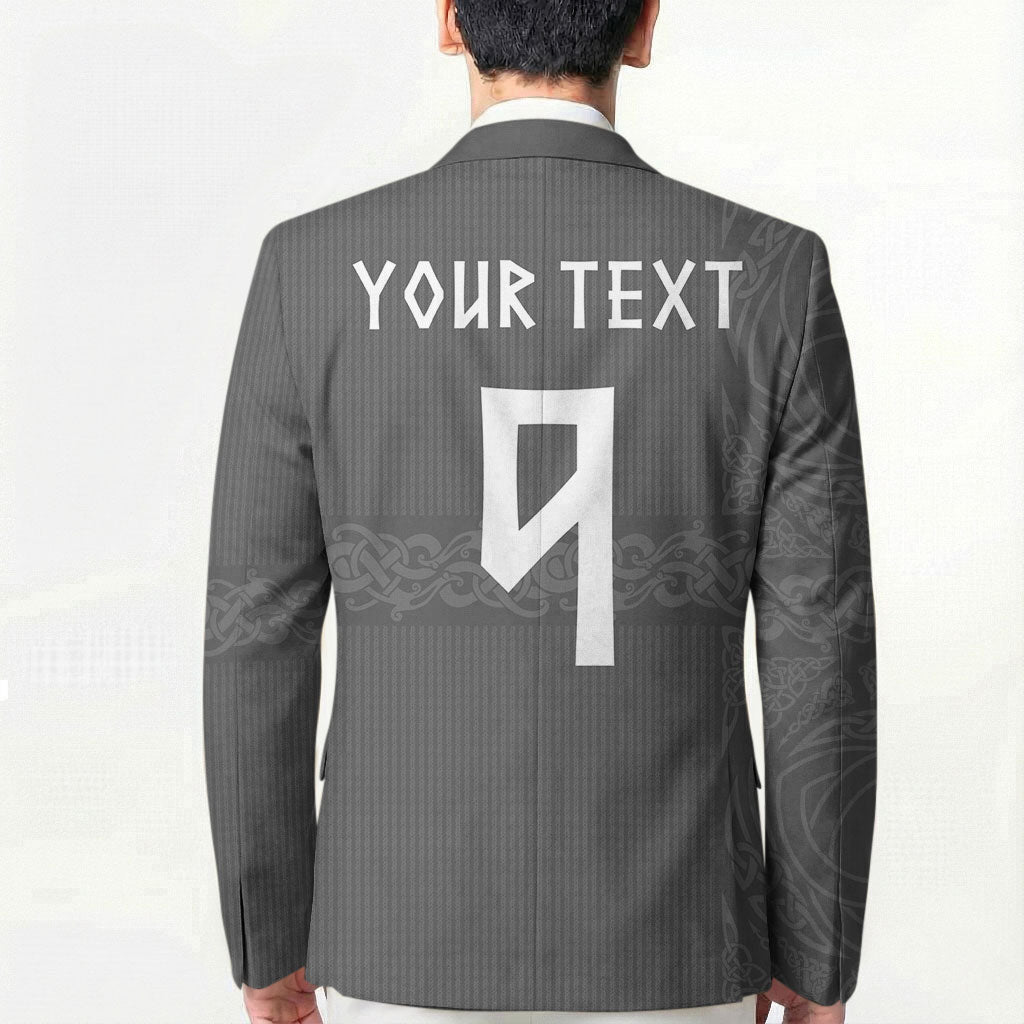 Norwegian Football Custom Blazer Nordic Celtic Knot Cross Monochrome Scandinavian Design