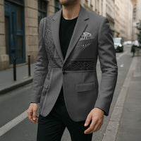 Norwegian Football Custom Blazer Nordic Celtic Knot Cross Monochrome Scandinavian Design