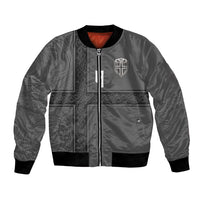 Norwegian Football Custom Bomber Jacket Nordic Celtic Knot Cross Monochrome Scandinavian Design