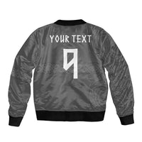 Norwegian Football Custom Bomber Jacket Nordic Celtic Knot Cross Monochrome Scandinavian Design