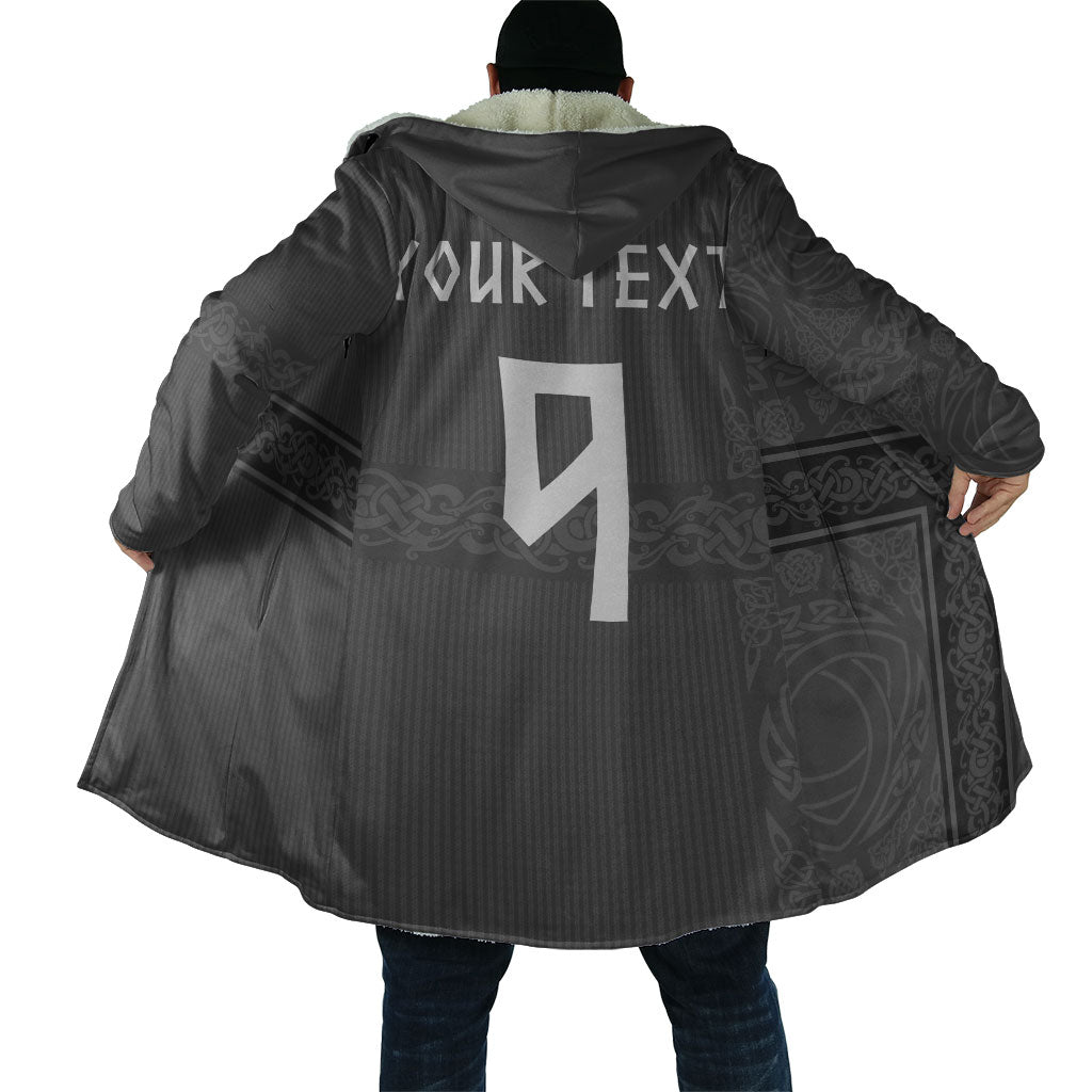Norwegian Football Custom Cloak Nordic Celtic Knot Cross Monochrome Scandinavian Design