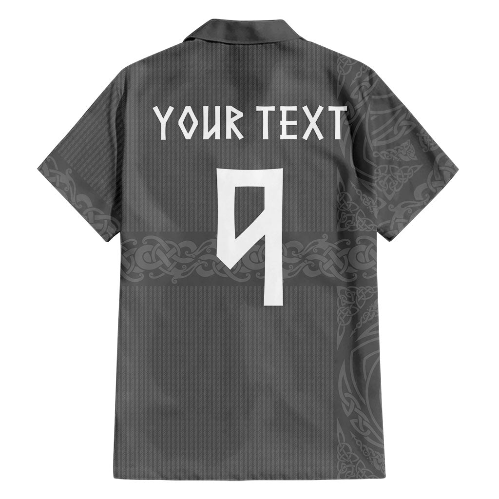 Norwegian Football Custom Hawaiian Shirt Nordic Celtic Knot Cross Monochrome Scandinavian Design