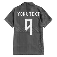 Norwegian Football Custom Hawaiian Shirt Nordic Celtic Knot Cross Monochrome Scandinavian Design