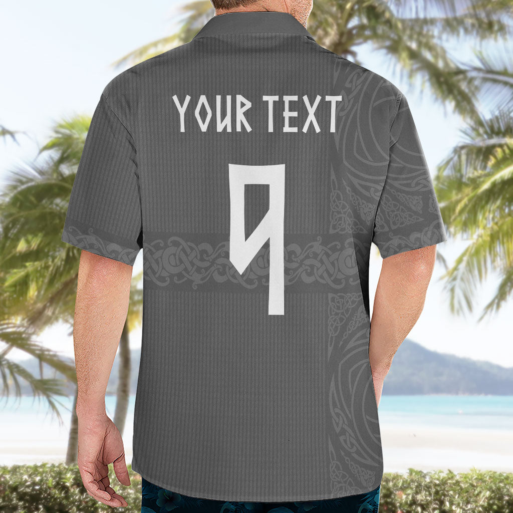 Norwegian Football Custom Hawaiian Shirt Nordic Celtic Knot Cross Monochrome Scandinavian Design
