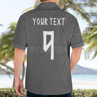 Norwegian Football Custom Hawaiian Shirt Nordic Celtic Knot Cross Monochrome Scandinavian Design