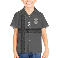Norwegian Football Custom Hawaiian Shirt Nordic Celtic Knot Cross Monochrome Scandinavian Design