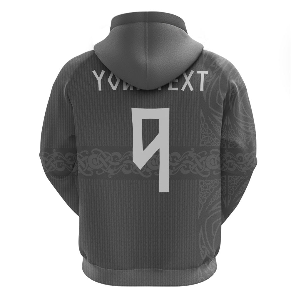 Norwegian Football Custom Hoodie Nordic Celtic Knot Cross Monochrome Scandinavian Design