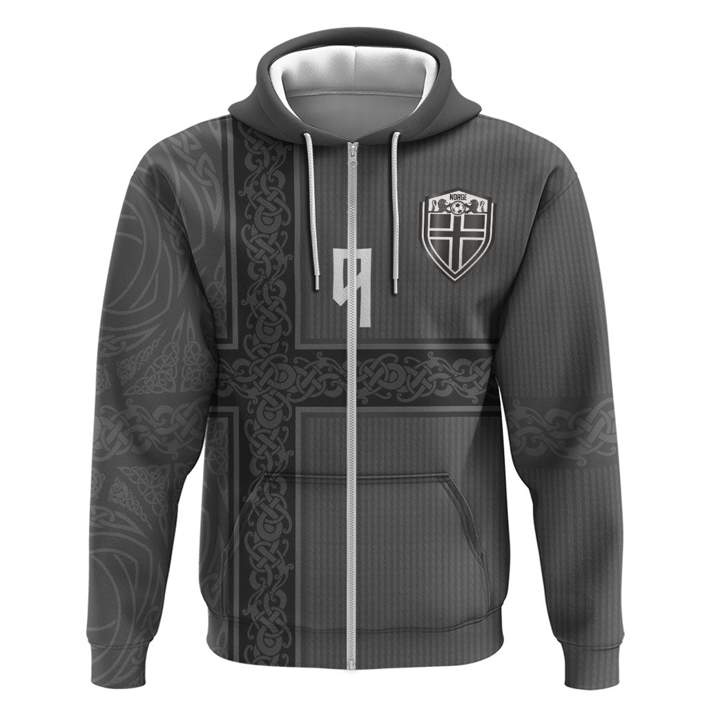 Norwegian Football Custom Hoodie Nordic Celtic Knot Cross Monochrome Scandinavian Design