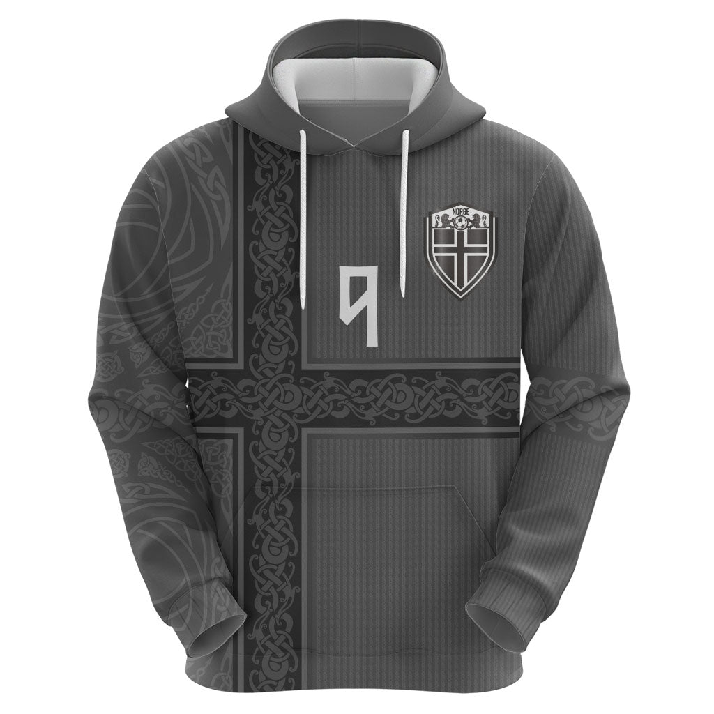 Norwegian Football Custom Hoodie Nordic Celtic Knot Cross Monochrome Scandinavian Design