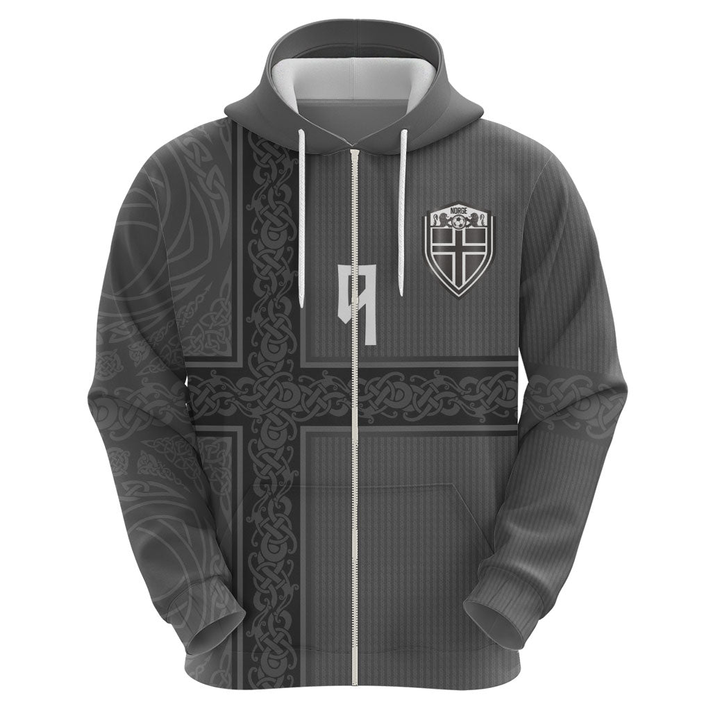 Norwegian Football Custom Hoodie Nordic Celtic Knot Cross Monochrome Scandinavian Design