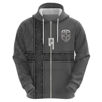 Norwegian Football Custom Hoodie Nordic Celtic Knot Cross Monochrome Scandinavian Design