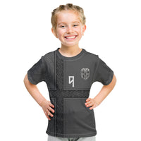 Norwegian Football Custom Kid T Shirt Nordic Celtic Knot Cross Monochrome Scandinavian Design