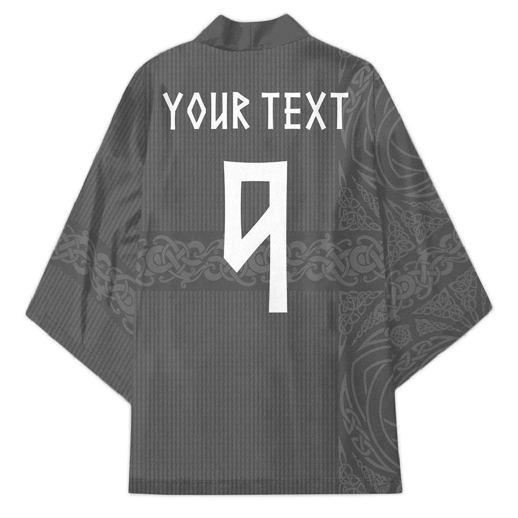 Norwegian Football Custom Kimono Nordic Celtic Knot Cross Monochrome Scandinavian Design