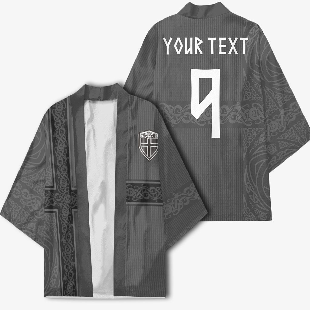 Norwegian Football Custom Kimono Nordic Celtic Knot Cross Monochrome Scandinavian Design