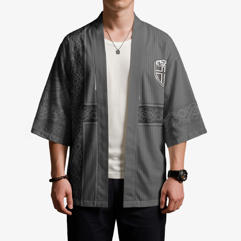 Norwegian Football Custom Kimono Nordic Celtic Knot Cross Monochrome Scandinavian Design