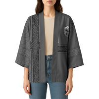 Norwegian Football Custom Kimono Nordic Celtic Knot Cross Monochrome Scandinavian Design