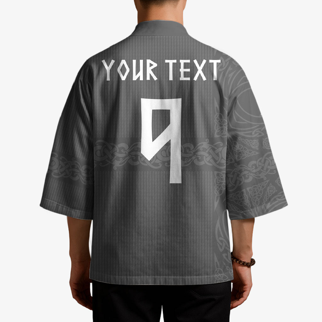 Norwegian Football Custom Kimono Nordic Celtic Knot Cross Monochrome Scandinavian Design