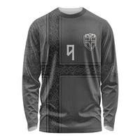 Norwegian Football Custom Long Sleeve Shirt Nordic Celtic Knot Cross Monochrome Scandinavian Design