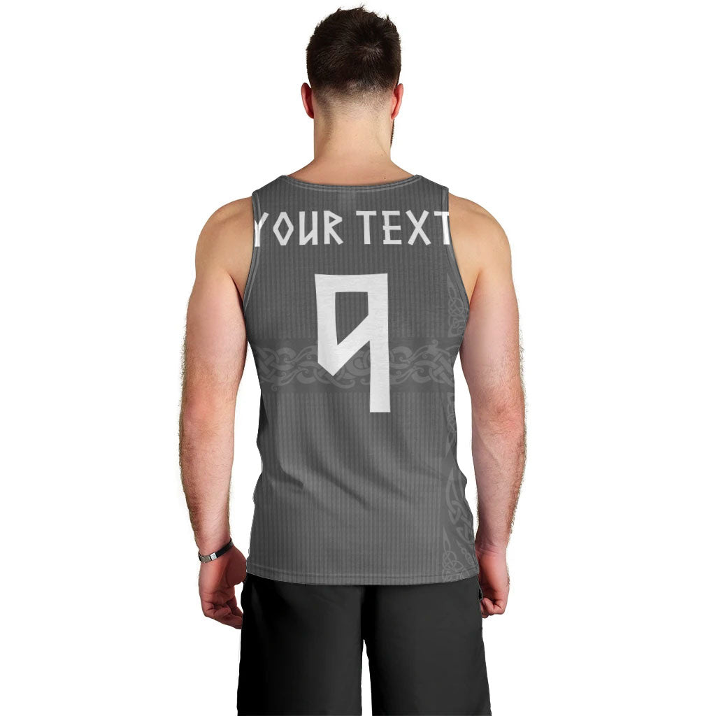 Norwegian Football Custom Men Tank Top Nordic Celtic Knot Cross Monochrome Scandinavian Design