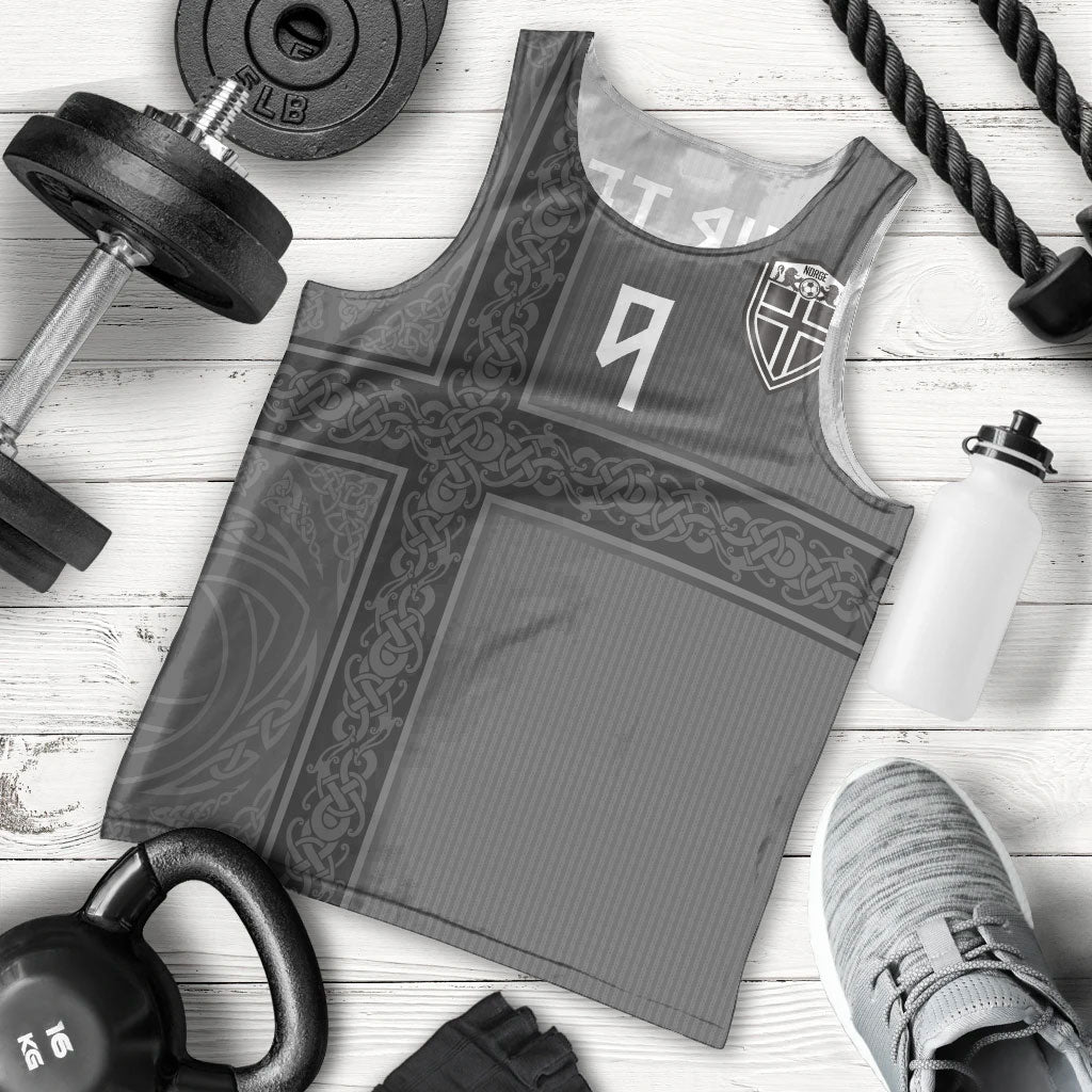 Norwegian Football Custom Men Tank Top Nordic Celtic Knot Cross Monochrome Scandinavian Design