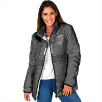 Norwegian Football Custom Padded Jacket Nordic Celtic Knot Cross Monochrome Scandinavian Design