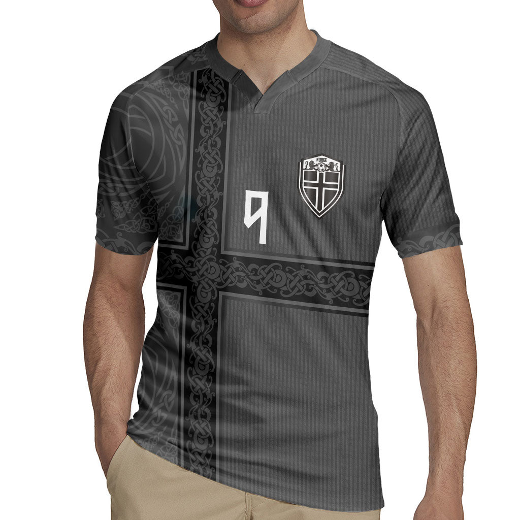 Norwegian Football Custom Rugby Jersey Nordic Celtic Knot Cross Monochrome Scandinavian Design