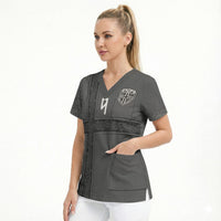 Norwegian Football Custom Scrub Top Nordic Celtic Knot Cross Monochrome Scandinavian Design