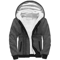 Norwegian Football Custom Sherpa Hoodie Nordic Celtic Knot Cross Monochrome Scandinavian Design