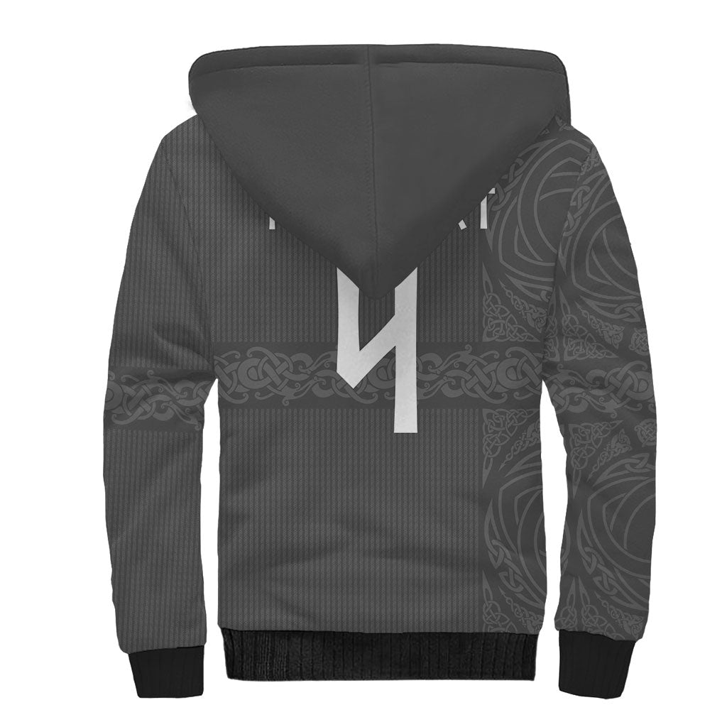 Norwegian Football Custom Sherpa Hoodie Nordic Celtic Knot Cross Monochrome Scandinavian Design