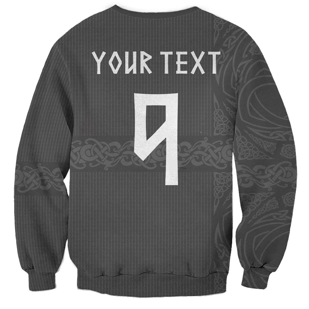 Norwegian Football Custom Sweatshirt Nordic Celtic Knot Cross Monochrome Scandinavian Design