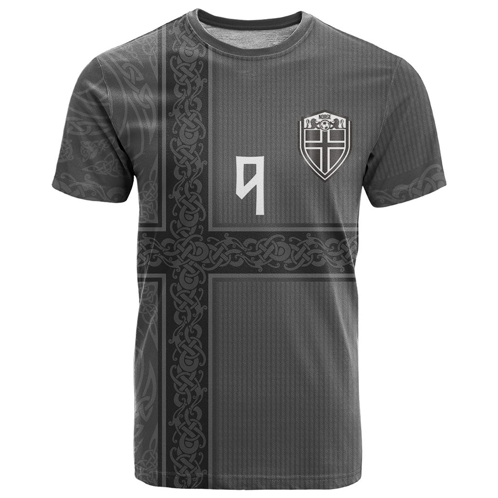Norwegian Football Custom T Shirt Nordic Celtic Knot Cross Monochrome Scandinavian Design