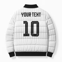 German Football Custom Bomber Puffer Jacket Retro Geometric Flag Stripe Heritage Shield Design