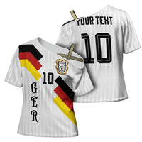German Football Custom Cross Shoulder Shirt Retro Geometric Flag Stripe Heritage Shield Design