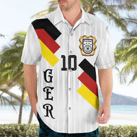 German Football Custom Hawaiian Shirt Retro Geometric Flag Stripe Heritage Shield Design